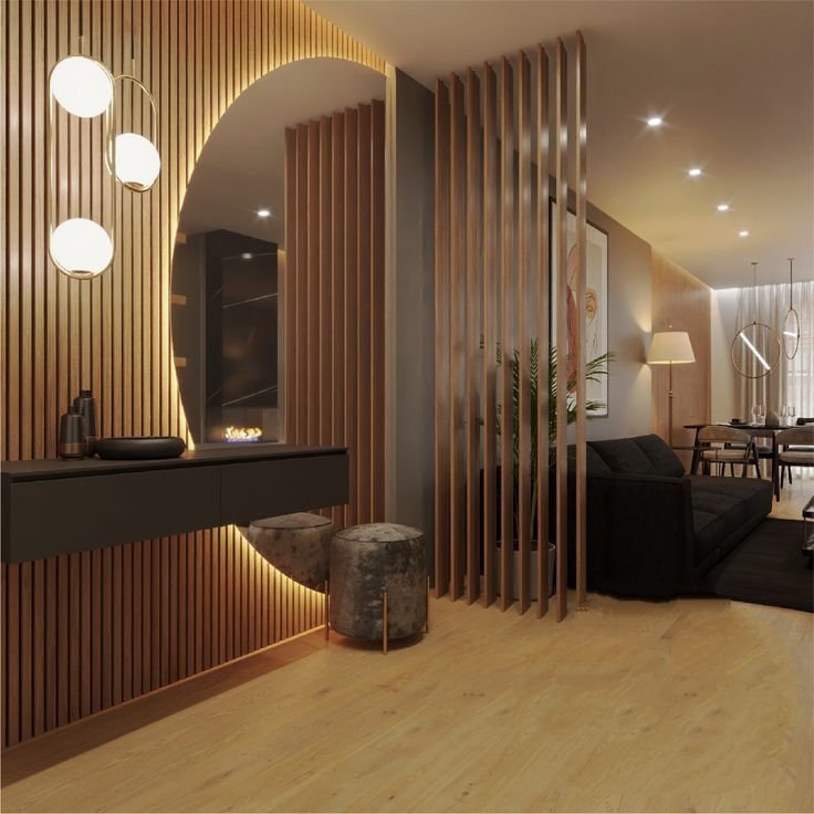 Habillage mural brun